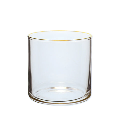 Toyo-Sasaki Large Flat-Bottom Circle Glasses with Gold Rim