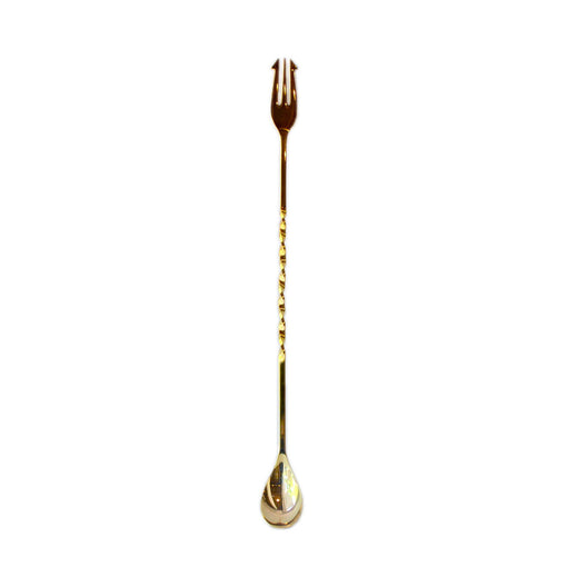Japanese Gold Trident Barspoon for Mixing Cocktails