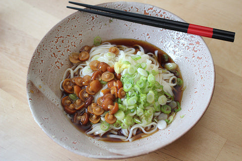 Lazyass Cookin': Cold Sanuki Udon with Nameko Mushrooms