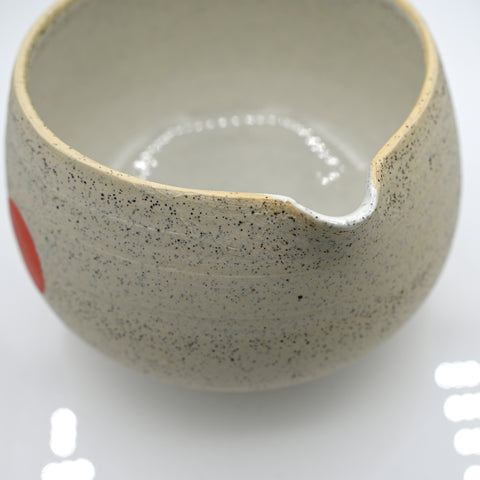 Quiche Ceramics Red Circle Matcha Bowl