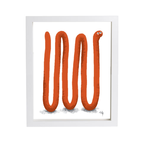 Red Worm Print