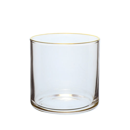 Toyo-Sasaki Large Flat-Bottom Circle Glasses with Gold Rim