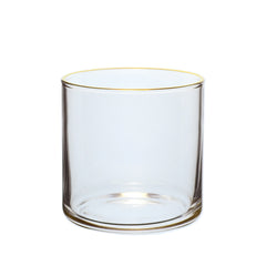 Toyo-Sasaki Large Flat-Bottom Circle Glasses with Gold Rim