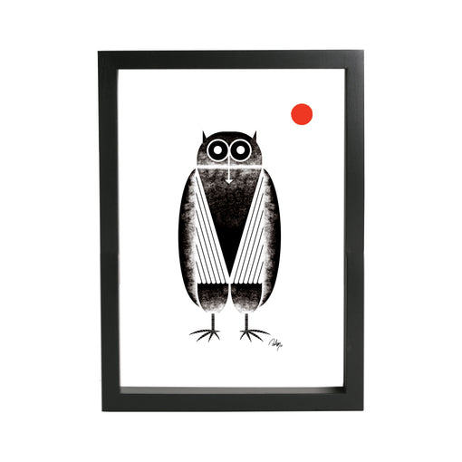 Owl with Moon Print
